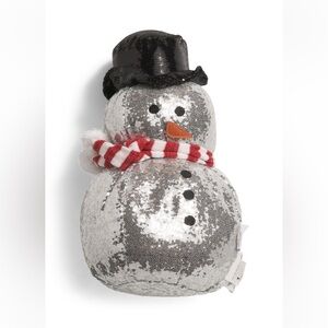 🎄⛄️ Isaac Mizrahi Snowman Plush Sequin Decorative Pillow